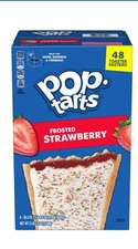 KELLOGG'S POP TARTS, FROSTED STRAWBERRY (48 TOASTER PASTRIES PER BOX) USA BAKED