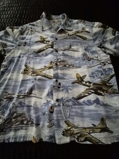 WW II FIGHTER PLANES HAWAIIAN SHIRT SIXE XL