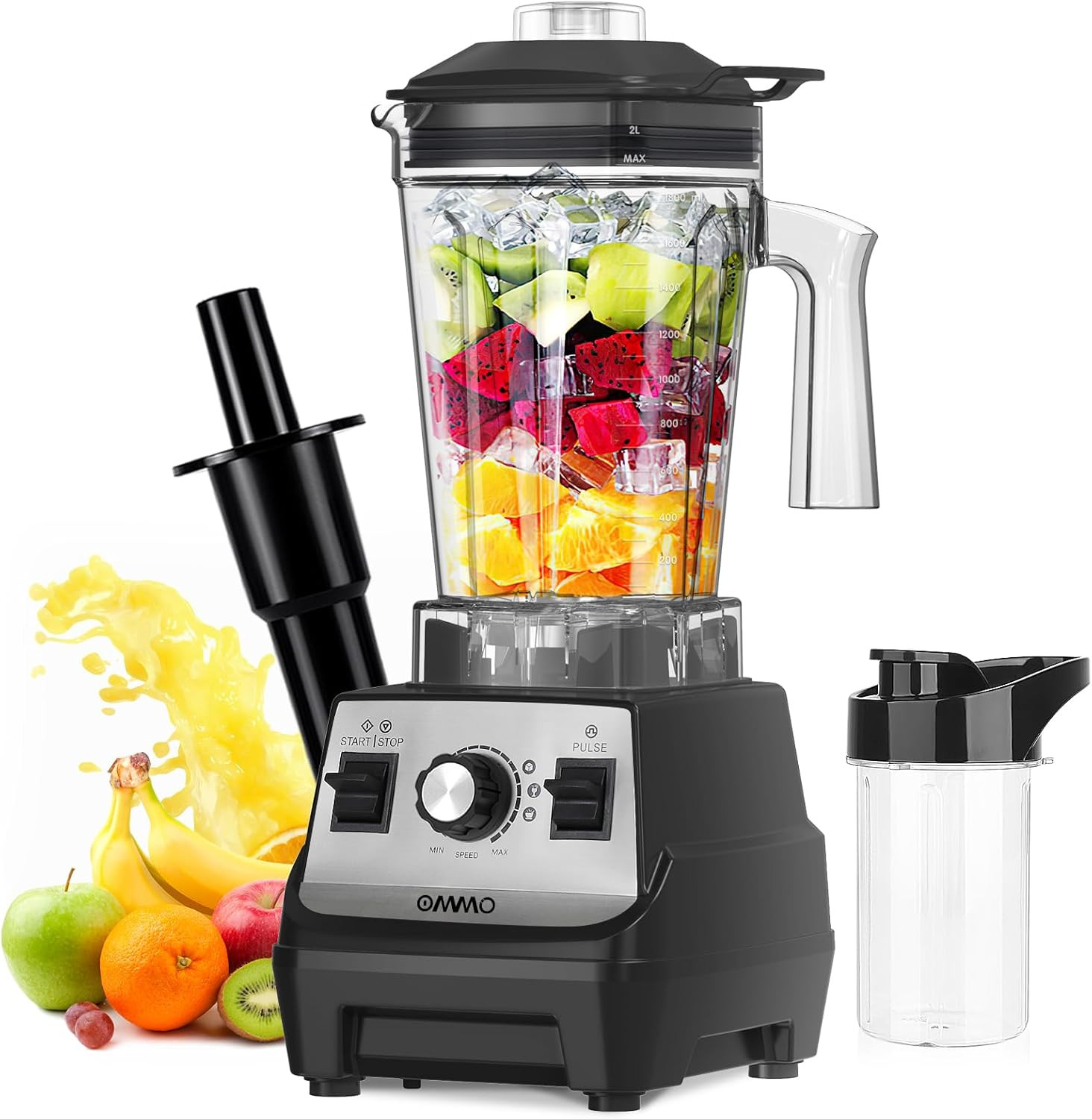 Professionale Frullatore 1800W, 1.8L Frullatore per Frullati E Smoothie, 1 Botti