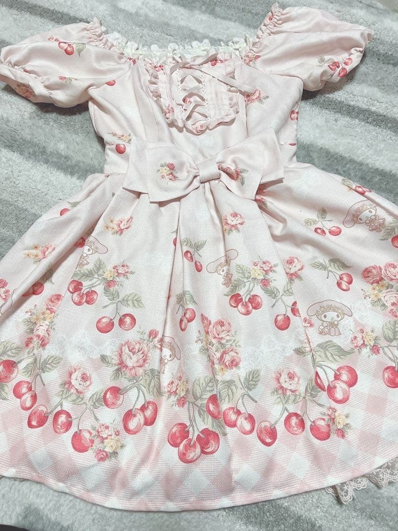 LIZ LISA My Melody Cherry Floral Dress Size 0 Bust 82cm 32.3in