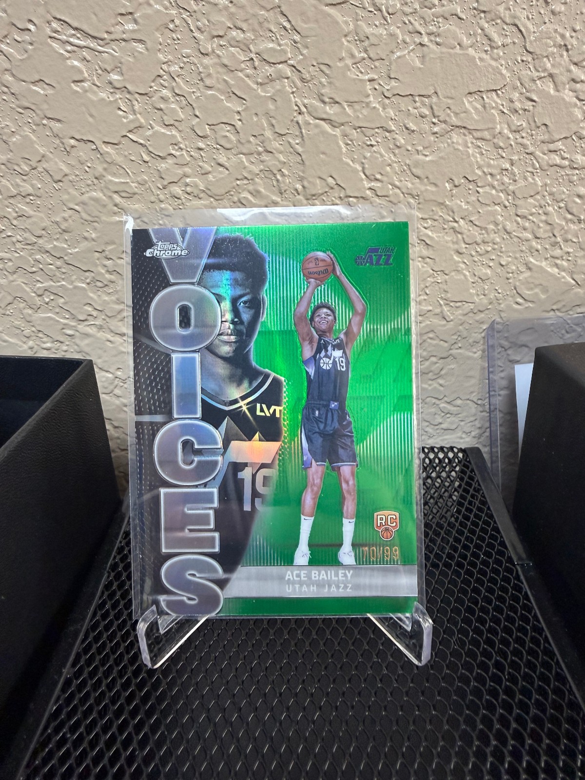 2025-26 Topps Chrome Ace Bailey Voices Green Refractor RC Rookie 70/99