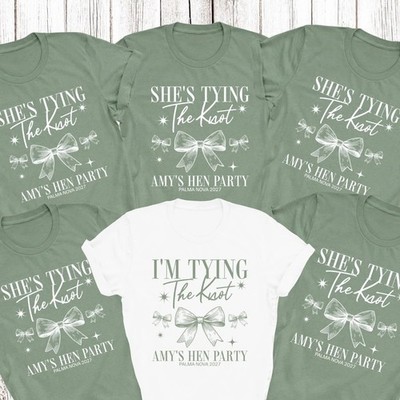 Personalisierte Junggesellinnenabschied T-Shirts Knoten binden Braut Party Shirts Junggesellinnenabschied Shirt