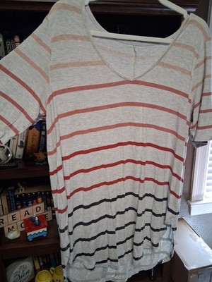 Torrid Plus Size 2 (18/20 2X)Super Soft Knit Striped Multi Color Top