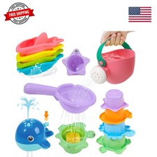 Mold Free Bath Toys, 11PCS  Safe Easy Clean  Fun Floating Boats  Spoon  W...
