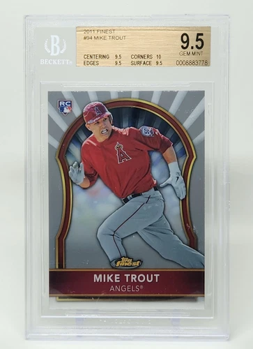 MIKE TROUT 2011 Topps Finest TRUE GEM MINT #94 ROOKIE BGS 9.5 RC Angels