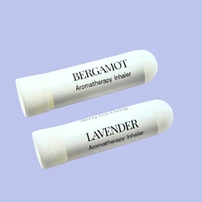 2 Pack Nasal Inhaler Sticks , Aromatherapy Inhalers Bergamot And Lavender
