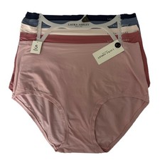 Laura Ashley Women's 5-Pack Brief Underwear Set LS3432 High Rise Size L New