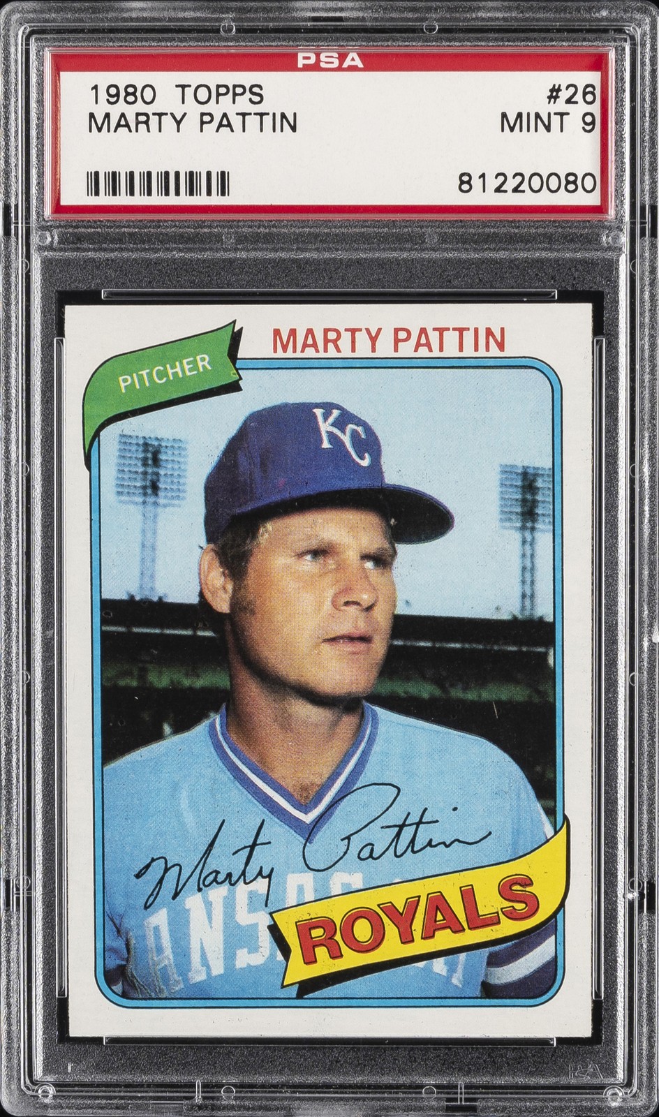 1980 TOPPS #26 MARTY PATTIN PSA 9