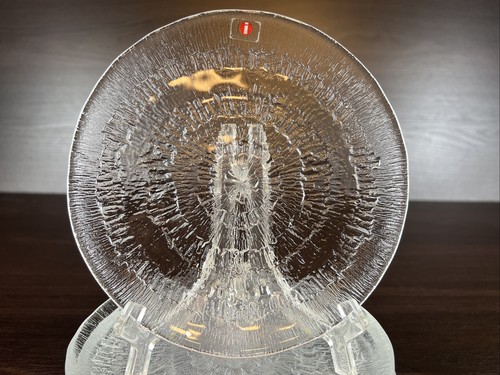 7 Iittala Finland Solaris Textured Swirl Glass Bread & Butter Plates 6 1/4” - Picture 2 of 13