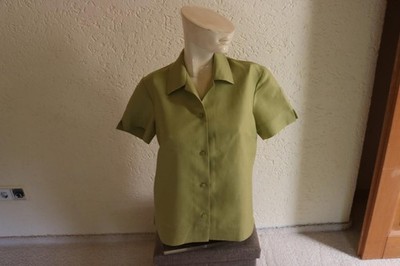 #Bluse m. Seide u. Leinen, Gr. M, #Eddie Bauer, #kiwigrün, #hochwertig - wie neu