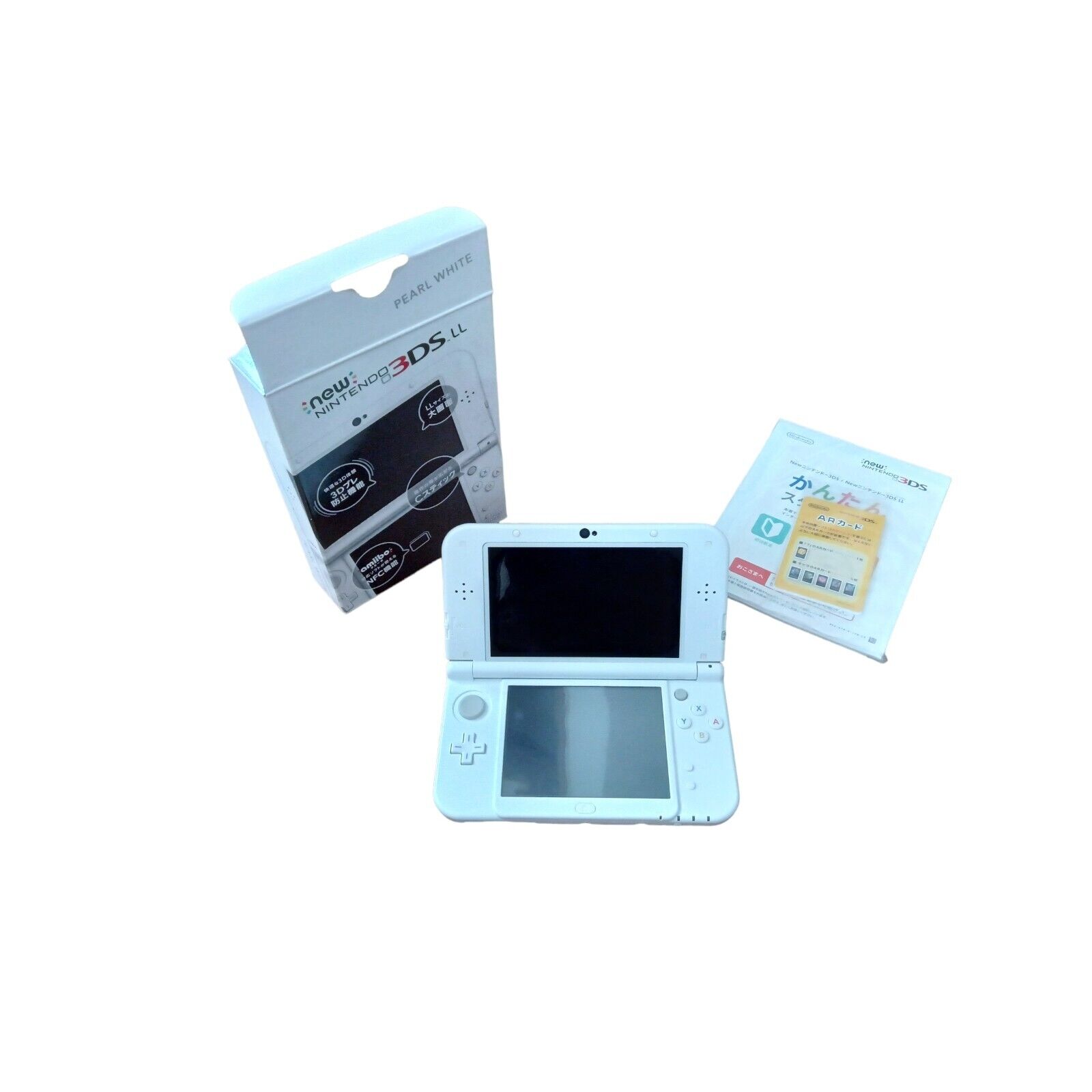 New Nintendo 3DS LL Pearl White Console RED-001 Charger w/Box