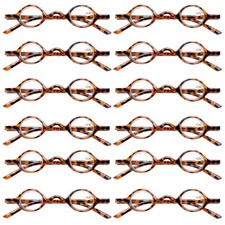 12PK Unisex Small Round Reading Glasses Blue Light Blocking Readers Men Women