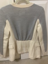 $1200 Sacai New Combo Knit Sweater Collar Wool Blazer Back Size 2 Sacai (us M)