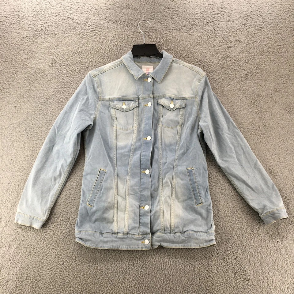 Chaqueta de mezclilla LuLaRoe Jaxon Unicorns para mujer grande azul mezcla de algodón con botones Foto 2 de 4