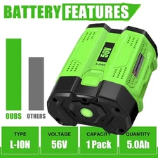 56V 5.0Ah Lithium Battery for EGO 56V Power+ 5.0Ah BA1400T BA1400 BA2240 BA1120