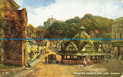 R633558 Dunster Castle und Garnmarkt. Valentine. Kunstfarbe. 1242. V. Style. B