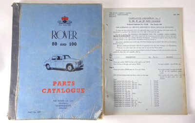 -US SELLER- ROVER P4 80 & 100 ORIGINAL 1959 FACTORY PARTS CATALOGUE + EXTRA