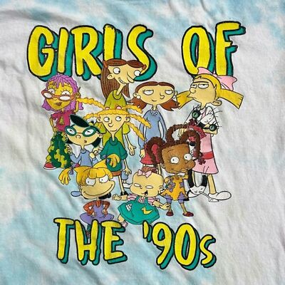 Nickelodeon “Girls of the 90's” Cartoon Characters Tie-Dye T-shirt size  Medium | eBay