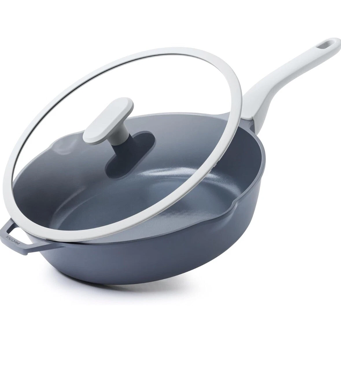 PRICUSIS Nonstick Ceramic Sauté Pan with Lid (4.8 qt, 12 inch), Toxin-Free