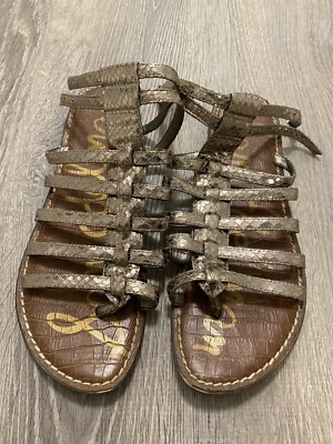 Sam Edelman Women's Size 9M MetallicGarland Strappy Flat Aviator Sandal  Open Toe
