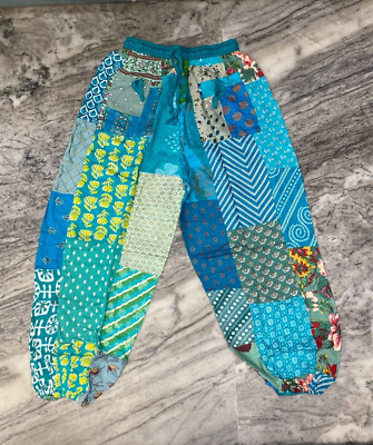 3 Pcs Boho Patchwork Harem Pants Turquoise Hippie Pants Yoga Baggy Trousers Pant
