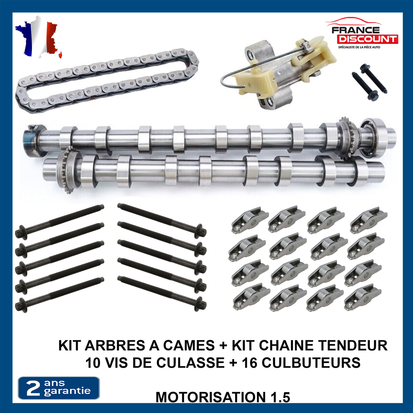 Arbre à cames et kit chaîne DV5R 1.5 BlueHDi pour Citroën Berlingo et Peugeot 3008