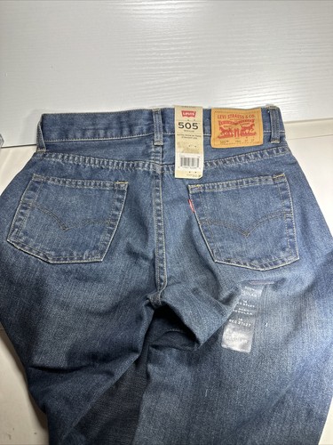 Jeans Levis 505 14 Regular Chicos 505 Rectos 27 X 27 Lavado Medio NUEVO Xtra Muslo - Imagen 7 de 7