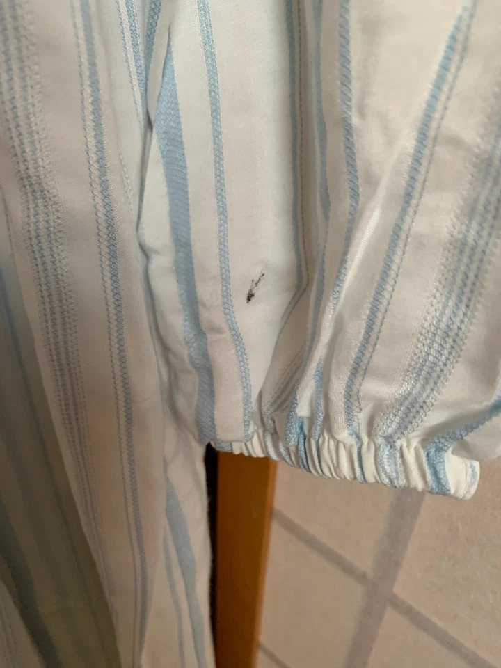 Nuevo con etiquetas Vestido Maxi Camisón Free People Para Mujer Azul Marfil Rayas XS Foto 2 de 4