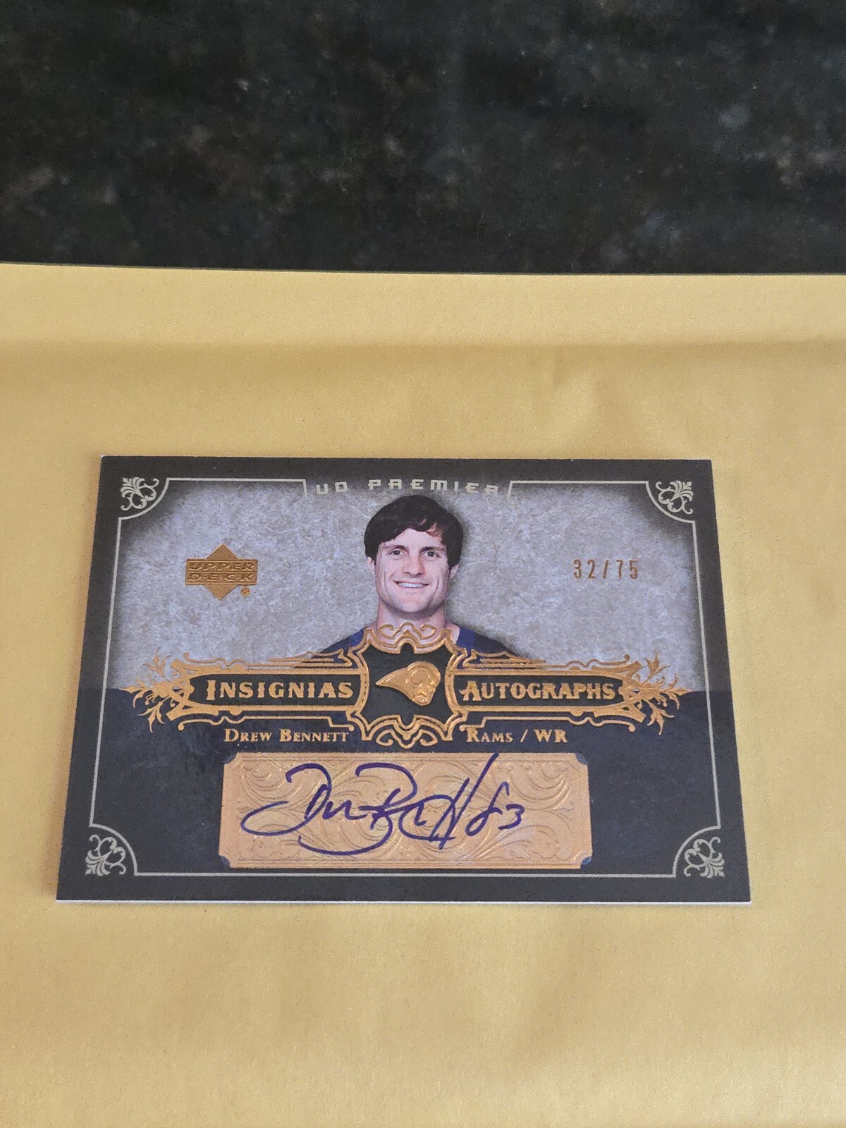 DREW BENNETT -  2007 UPPER DECK UD PREMIER INSIGNIAS AUTOGRAPHS AUTOGRAPH /75