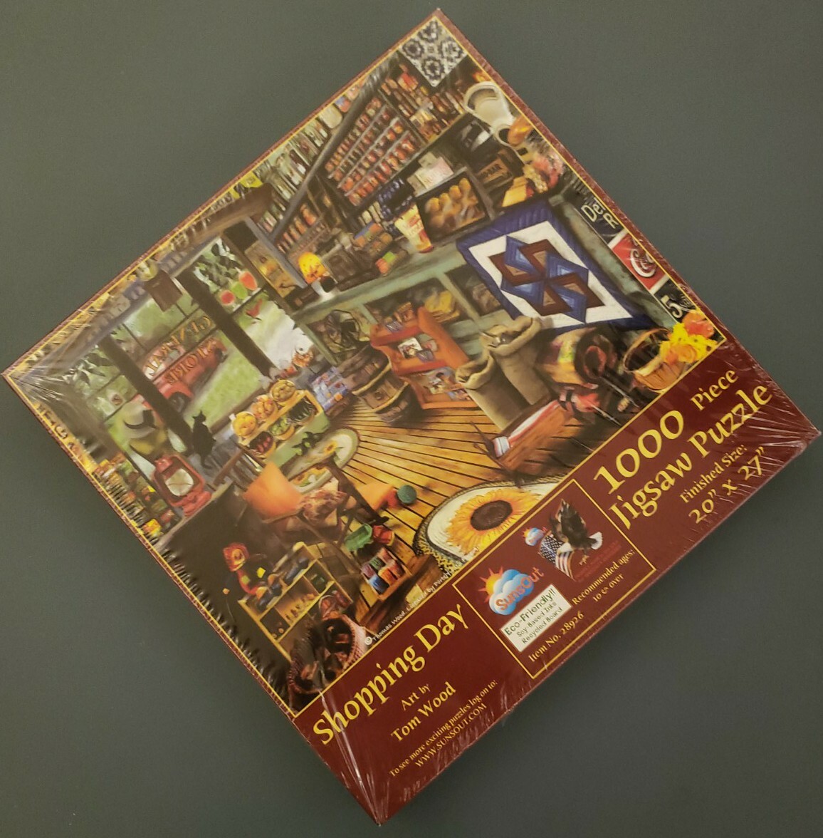 Shopping Day 1000 Piece Jigsaw Puzzle - Tom Wood Art 20x27 Inches