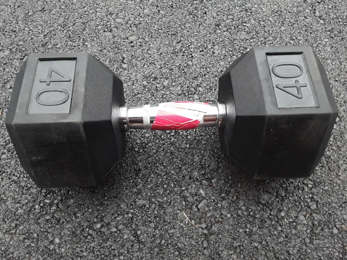 New Weider 40 lb Rubber Coated Steel Hex Dumbbell Barbell Free Weights Home Gym