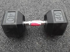 New Weider 40 lb Rubber Coated Steel Hex Dumbbell Barbell Free Weights Home Gym