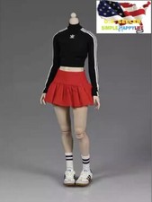 1/6 Red Pleated skirt for Phicen Hot Toys 12" female figure worldbox ❶USA❶