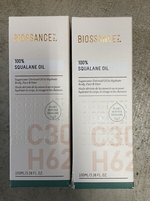 2x Biossance 100% Squalane Oil Body, Face & Hair Full Size 3.38oz/100mL
