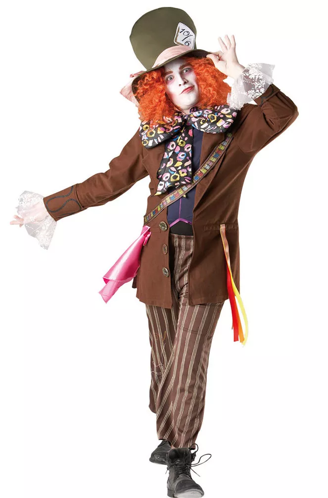 Alice In Wonderland Mad Hatter Mens Adult Fancy Dress Halloween Costume