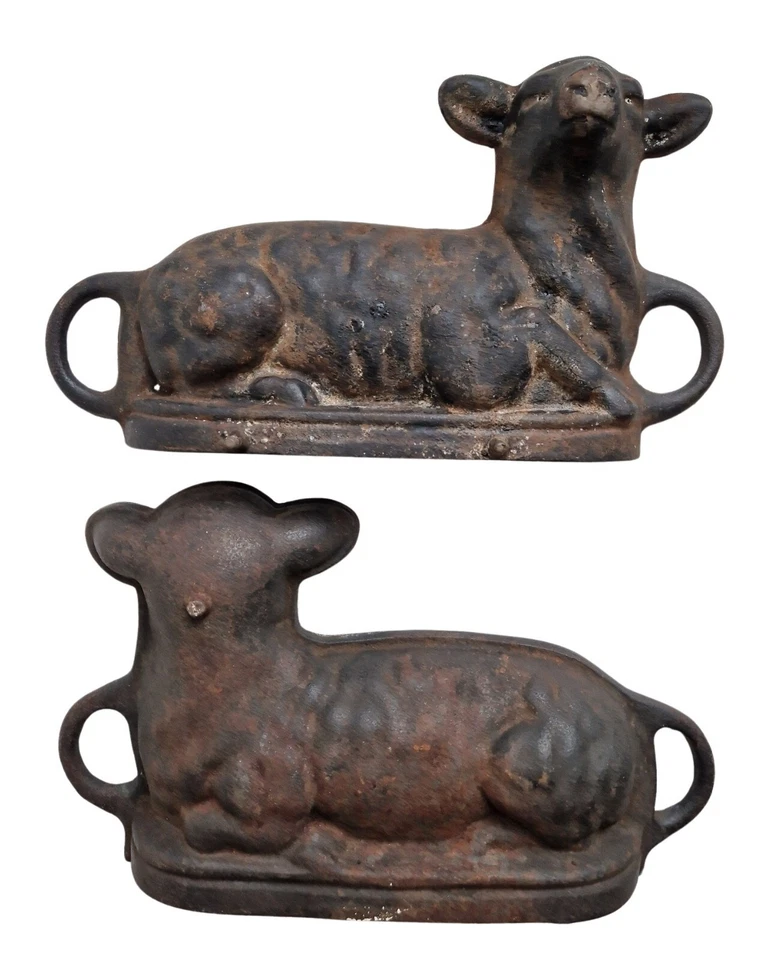 Antike Backform aus Gusseisen - Lamm / Osterlamm,  5 kg schwer    (# 17276) - Bild 2 von 3