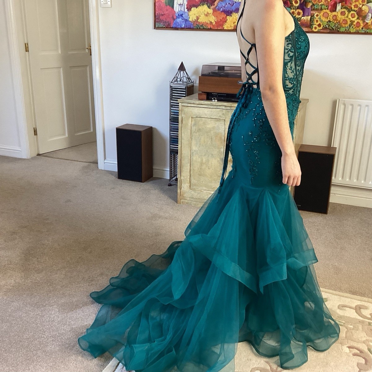 Red Carpet Ready Teal Green Prom Dress Lola Dress Size UK
