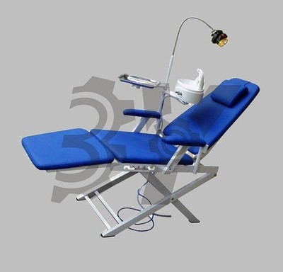 1PC Dental Unit Medical Portable Mobile Chair LED Cold Light Full Folding Chair 