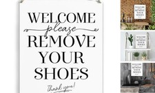 YCYD Welcome Sign for Front Door Signs, No Shoes Sign Please Remove Your Shoes