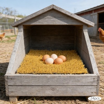 24-piece One-piece Design Simulated Grass Nest Box Bedding Mats For Chicken Coop