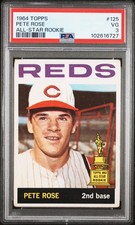 1964 Topps All Star Rookie #125 Pete Rose PSA 3 Reds HOF Fresh Grade