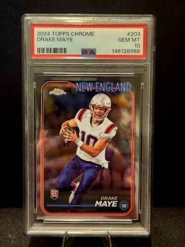 2024 Topps Chrome - Rookies Drake Maye #203 (RC) PSA 10 Gem MT
