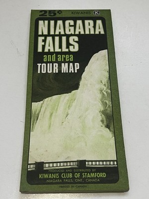Kiwanis Club Niagarafälle Tour Karte Vintage gefaltet Stadt- & Gebietsführer Kanada selten