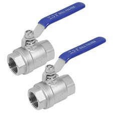 2 Pack 3/4 Inch Ball Valve 304 Stainless Steel NPT Female Full Port Blue Handle