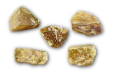 Lot mit 5 x HONIG-FLUORIT GELBER FLUORIT ☯︎Rohsteine☯︎Stufen☯︎ 0,4 KG / 4-6 cm