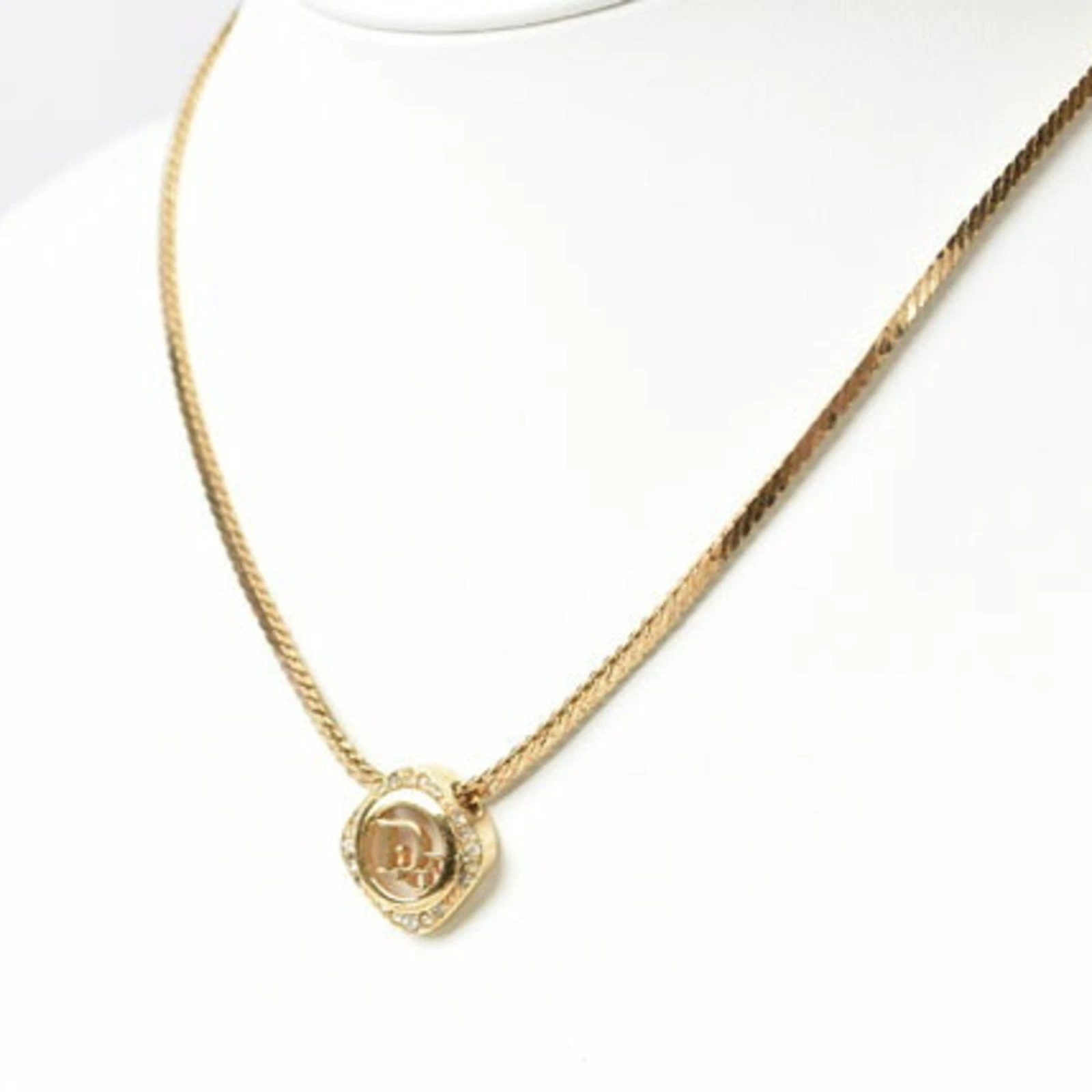 Collier Dior métal doré bijou authentique