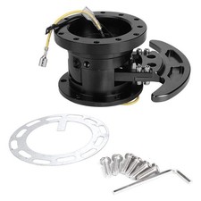 Black WorksBell Flip Up Tilt Racing Steering Wheel Quick Release Hub Kit