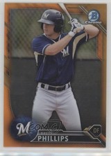 2016 Bowman Draft Chrome Top Prospects Orange Refractor 3/25 Brett Phillips 0m8