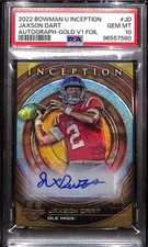 2022-23 Bowman U - Jaxson Dart Gold V1 Foil Auto /50 PSA 10 READ DESCRIPTION