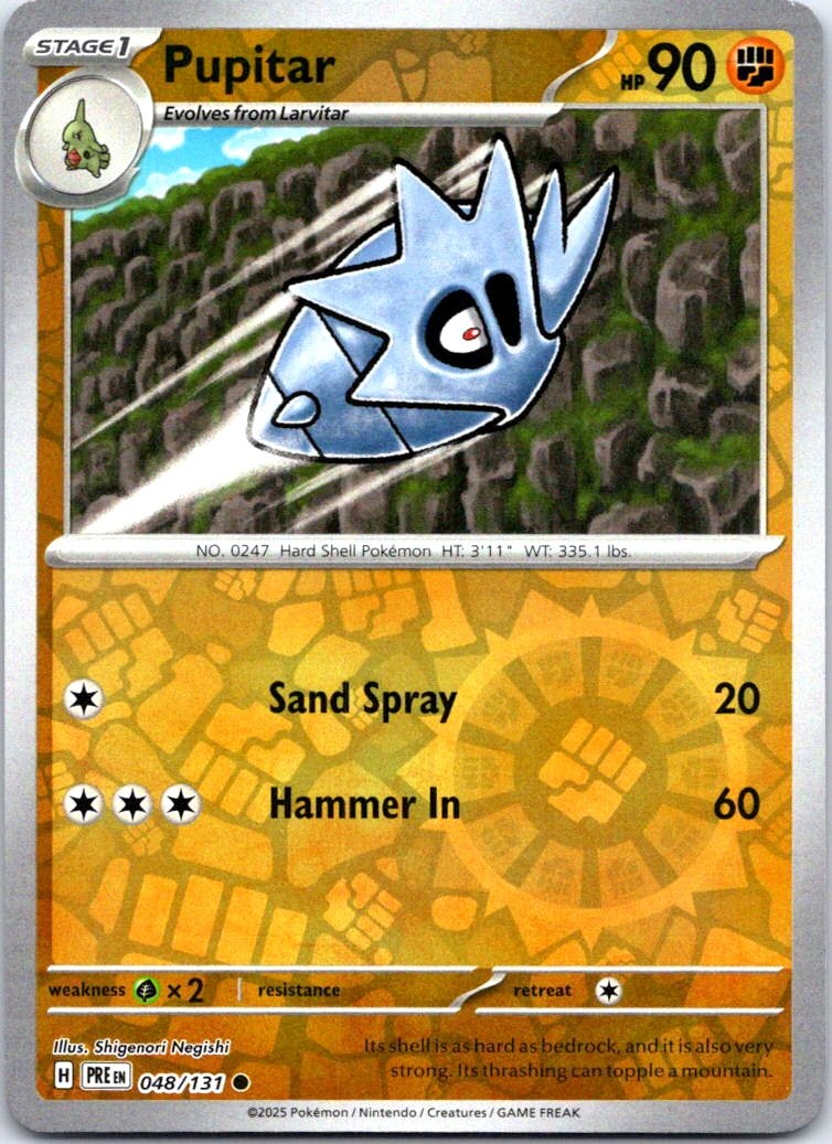 Pokemon TCG SV: Prismatic Evolutions Pupitar 048/131 Common Reverse Holo